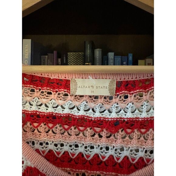 Altar’d State Briella Striped Knit Cropped Sweater Size Medium - Picture 4 of 5